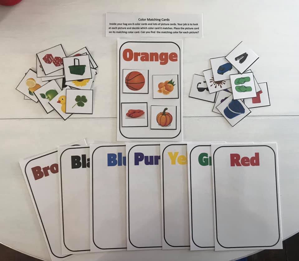 Color Matching Cards Busy Bag
