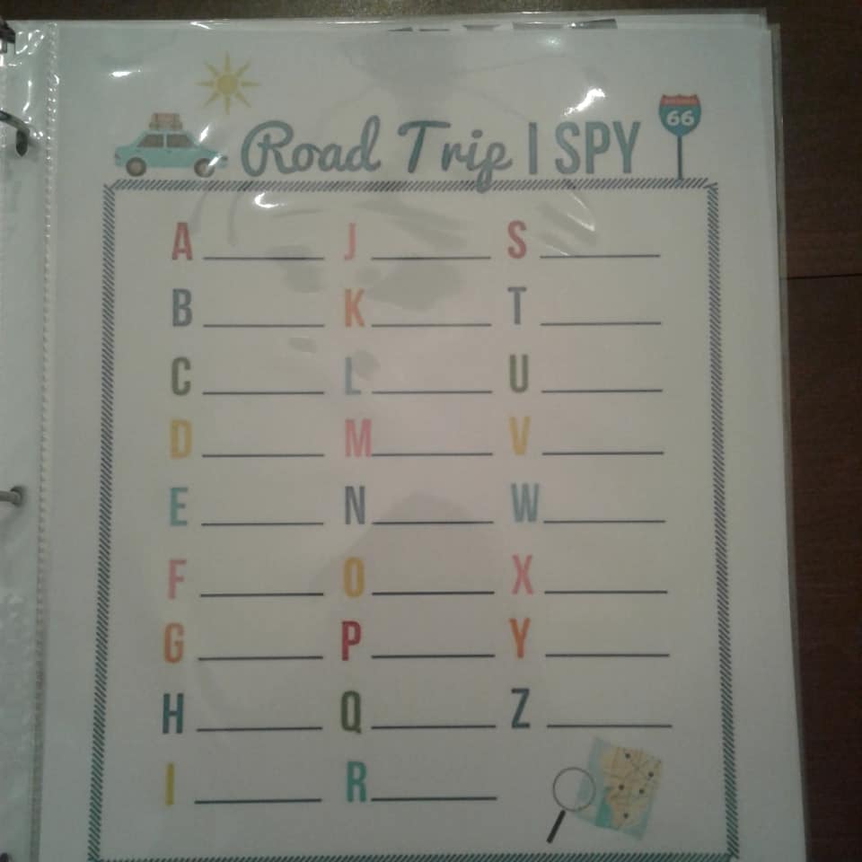 Road Trip Binder