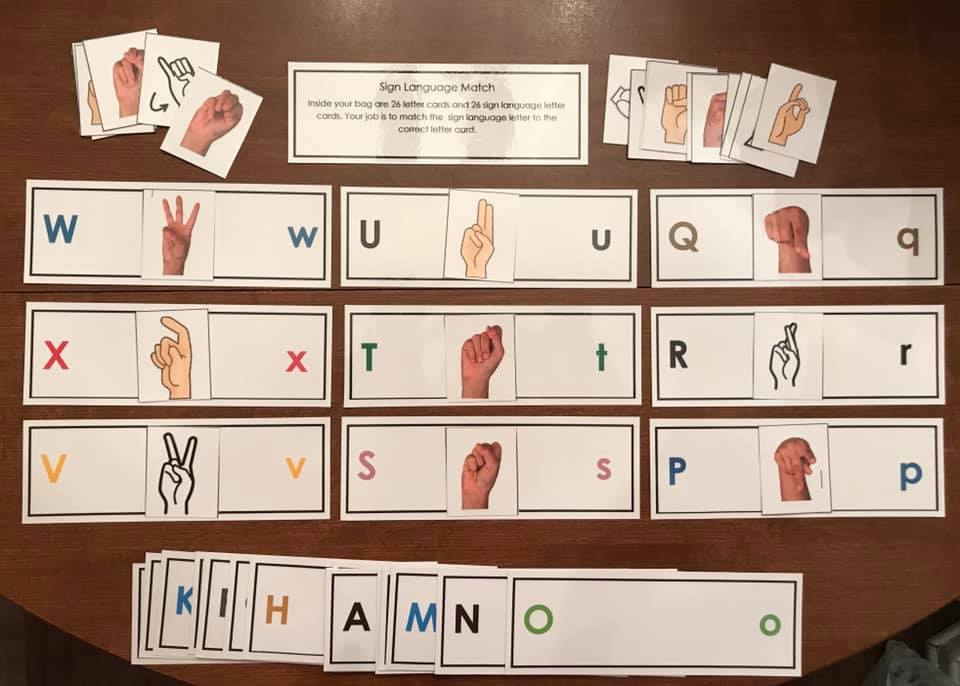 ABC Sign Language Match Busy Bag