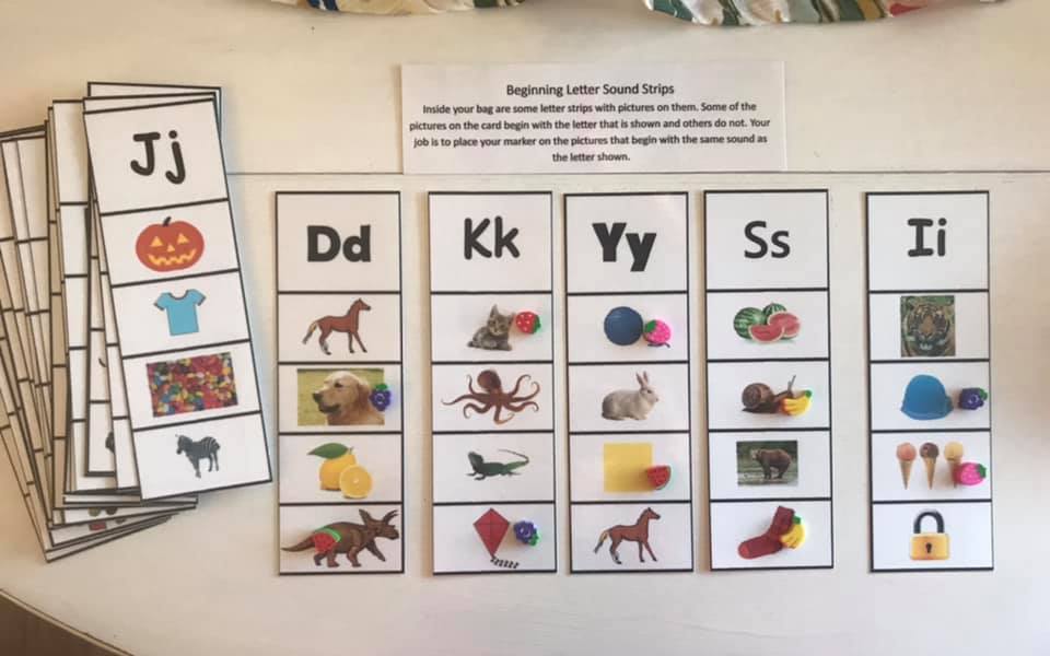 Beginning Letter Sound Strips Busy Bag