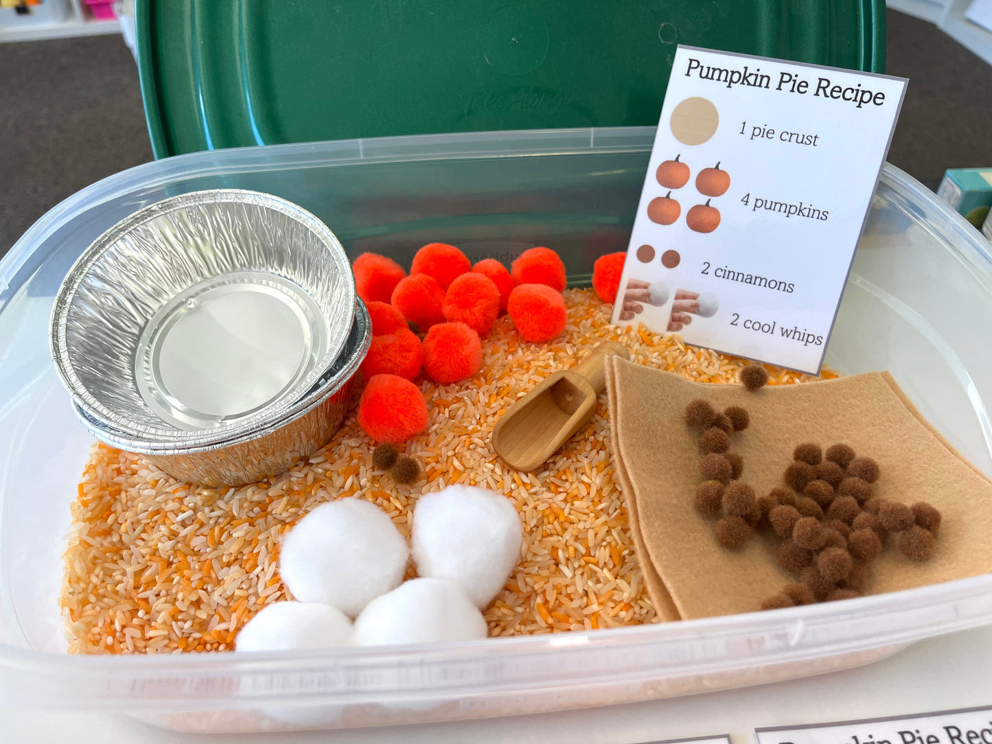 Pumpkin Pie Sensory Bin