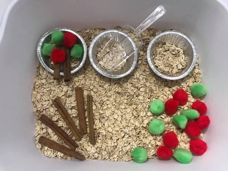 Apple Pie Sensory Bin