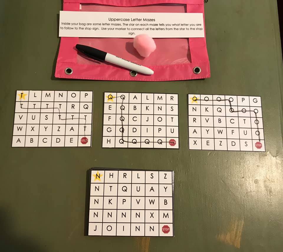 Uppercase Letter Mazes