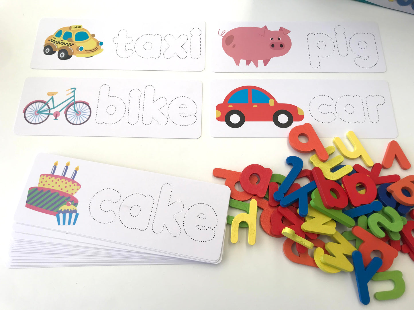 Spelling Words with Wooden Letters