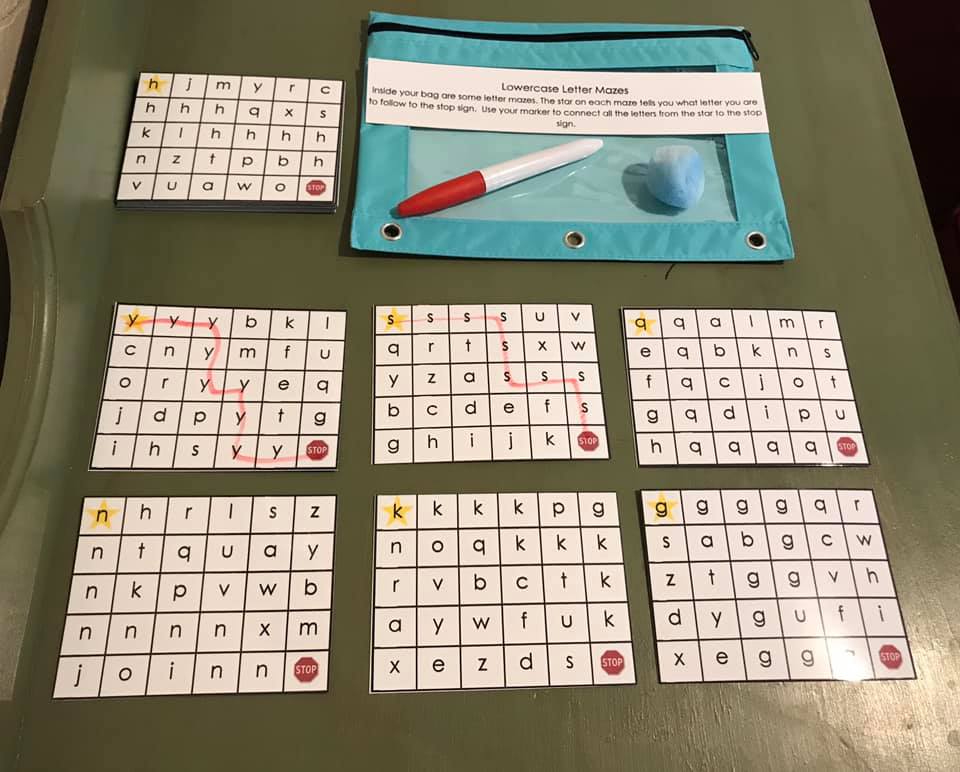Lowercase Letter Mazes