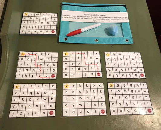 Lowercase Letter Mazes