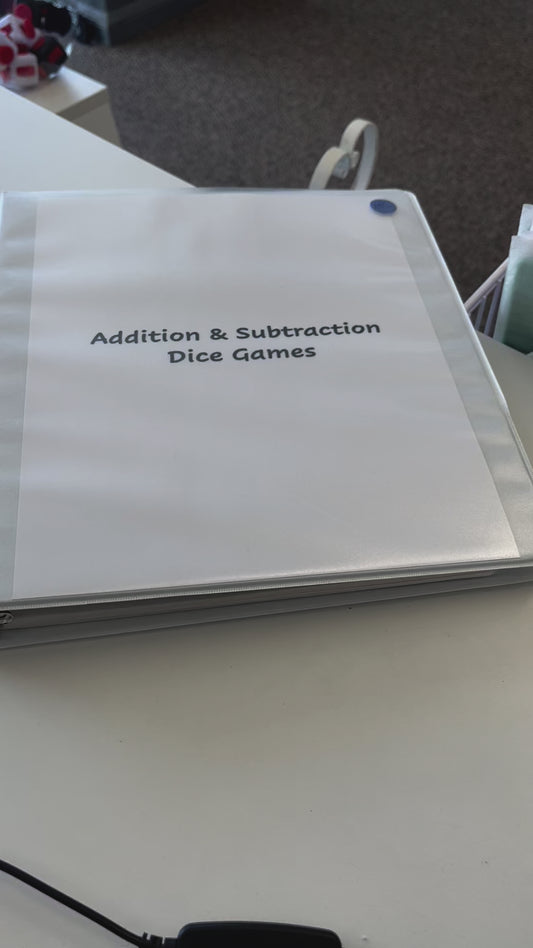 Addition and Subtraction Dice Games Binder
